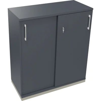 Schiebetürenschrank 3OH B1000xT442xH1133mm si/Lavagrau