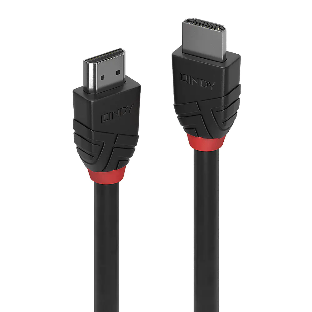 Lindy Black Line - HDMI-Kabel - HDMI männlich zu HDMI männlich - 1 m - Dreifachisolierung - Schwarz - rund, unterstützt 8K 60 Hz (7680 x 4320)