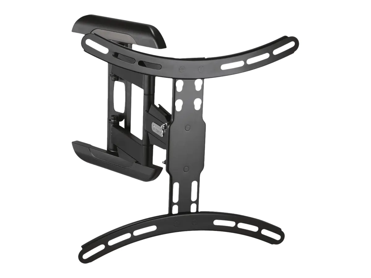 Hama FULLMOTION TV Wall Bracket, 1 star, XL - Befestigungskit (Wandbefestigung, 2 Wandplattenabdeckungen, 4 Kabelführungen) für TV - Stahl - Schwarz - Bildschirmgröße: 58-142 cm (23"-56")