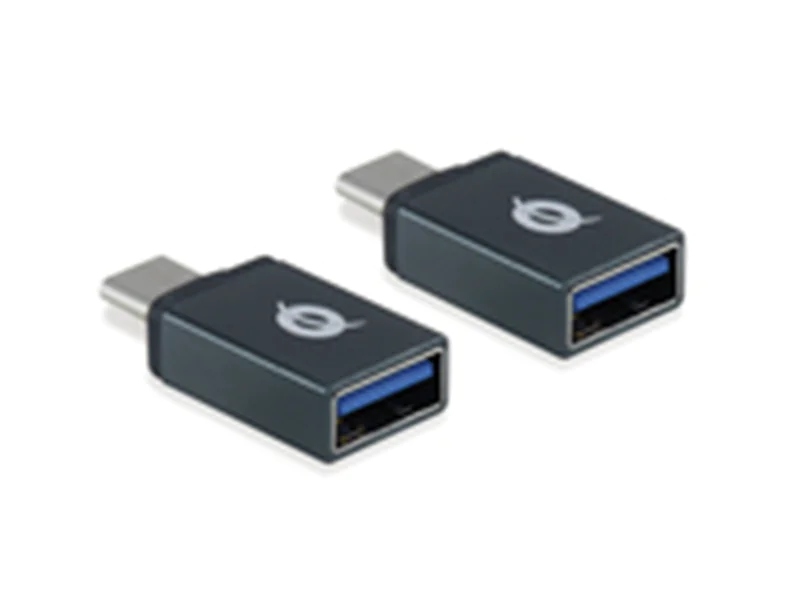 Conceptronic DONN OTG-Adapter für USB-C zu USB-A 2er Pack - USB 3.1 Gen 1 Type-C - USB 3.1 Gen 1 Type-A - Schwarz