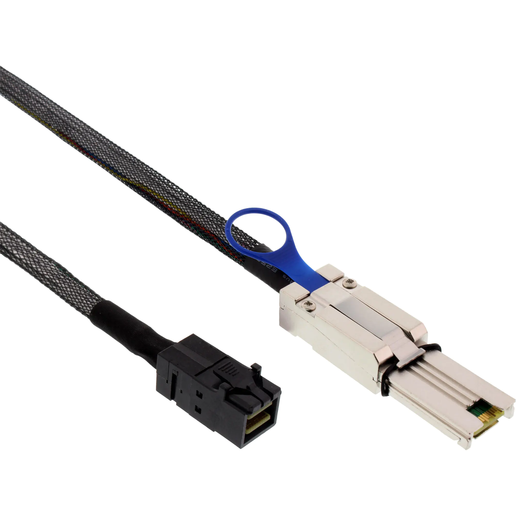 InLine - SAS-Kabel intern zu extern - 4x Mini SAS HD (SFF-8643) zu 4x Shielded Mini MultiLane SAS (SFF-8088), 26-polig - 2 cm - Schwarz