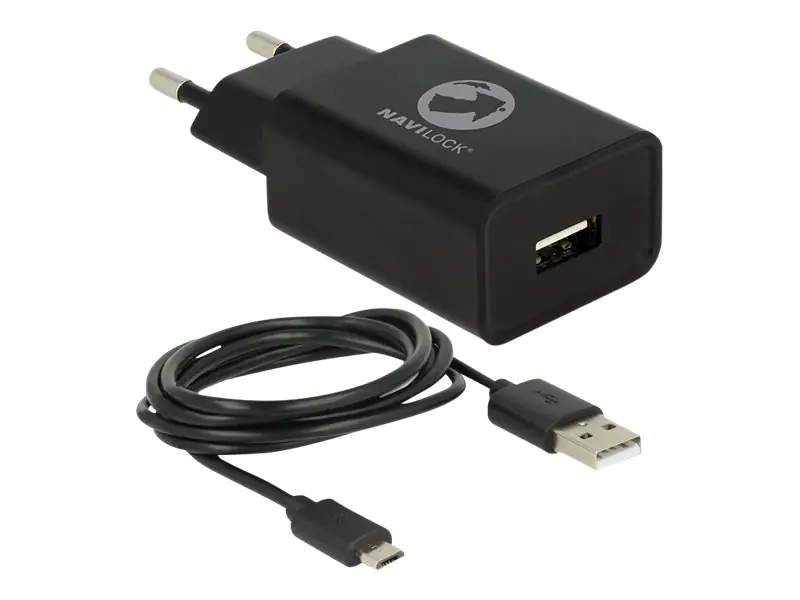 Tragant - Netzteil - 12 Watt - 2.4 A (USB) - auf Kabel: Micro-USB - Schwarz
