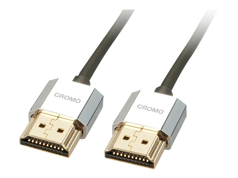 Lindy CROMO Slim High Speed HDMI Cable with Ethernet - HDMI-Kabel mit Ethernet - HDMI männlich zu HDMI männlich - 1 m - STP-Kabel