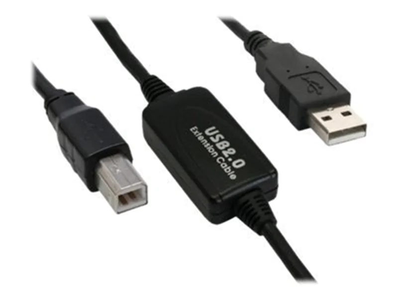 InLine - USB-Kabel - USB (M) zu USB Typ B (M) - USB 2.0 - 10 m - aktiv - Schwarz