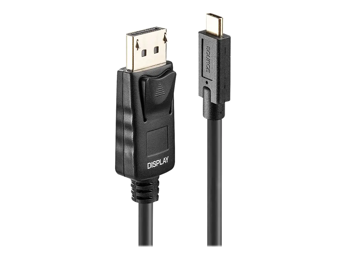Lindy - DisplayPort-Kabel - 24 pin USB-C (M) zu DisplayPort (M) - DisplayPort 1.2 - 10 m - rund, aktiv, unterstützt 4K 60 Hz (3840 x 2160) - Schwarz