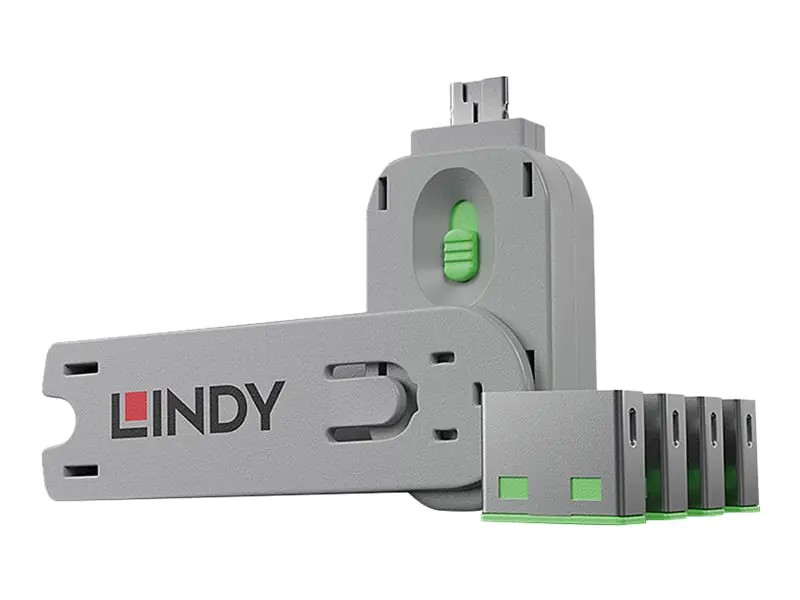 Lindy USB Port Blocker - USB-Portblocker - Blau (Packung mit 4)