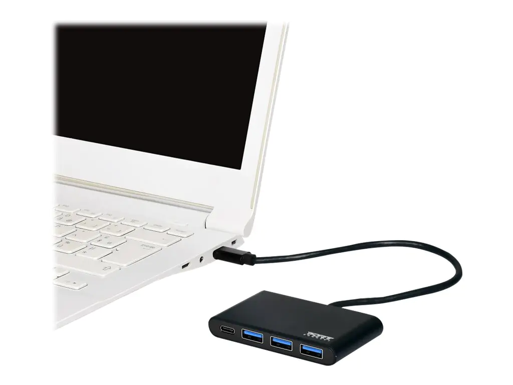 PORT Connect - Hub - 3 x SuperSpeed USB 3.0 + 1 x USB-C - Desktop
