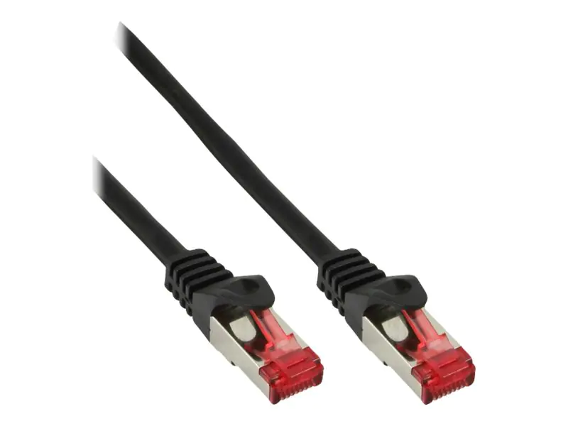 InLine - Patch-Kabel - RJ-45 (M) bis RJ-45 (M) - 25 cm - SFTP, PiMF - CAT 6 - geformt, ohne Haken - Schwarz