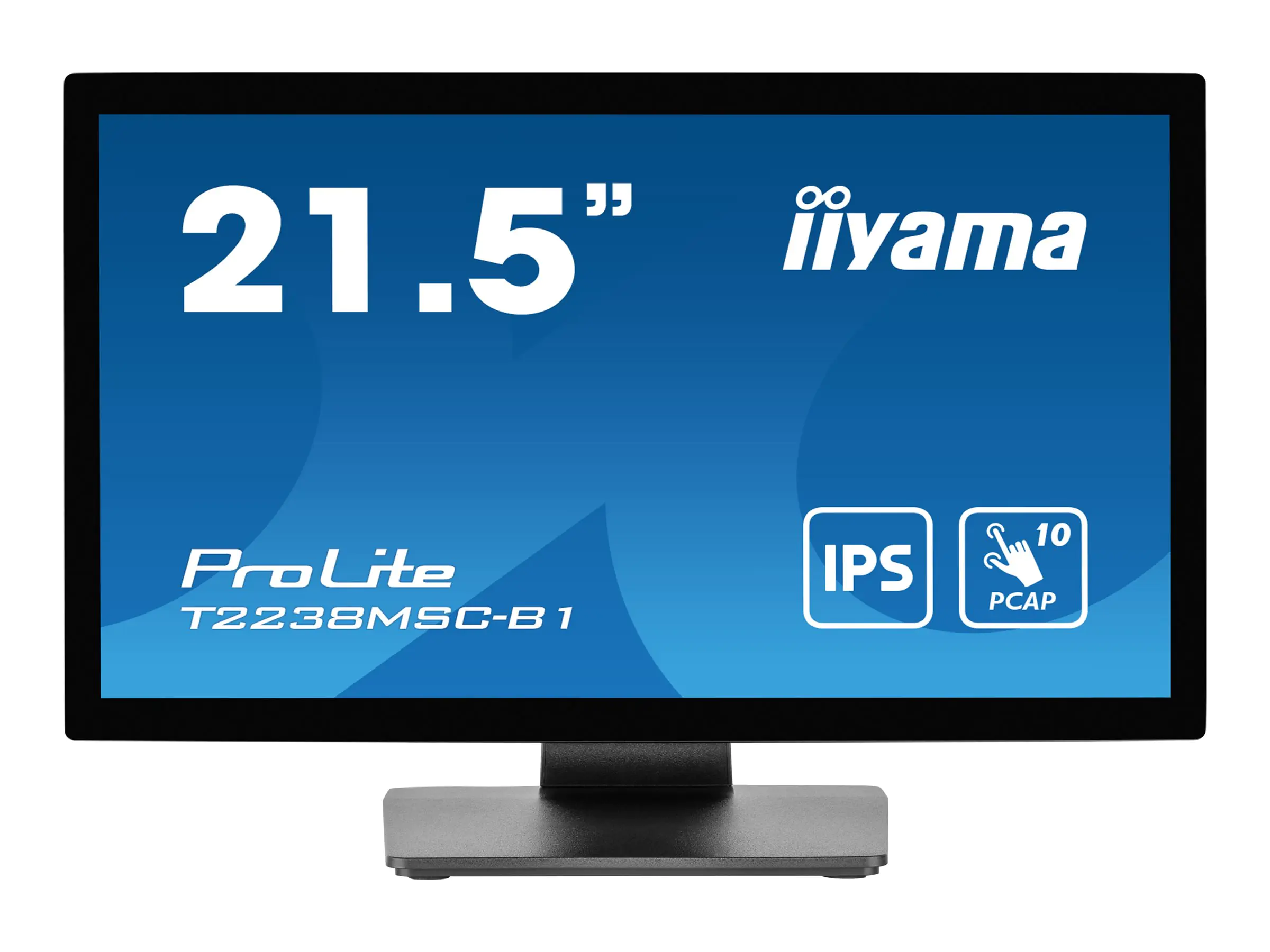 iiyama ProLite T2238MSC-B1 - LED-Monitor - 54.5 cm (21.5") - Touchscreen - 1920 x 1080 Full HD (1080p) - IPS - 600 cd/m² - 1000:1 - 5 ms - HDMI, DisplayPort - Lautsprecher - mattschwarz