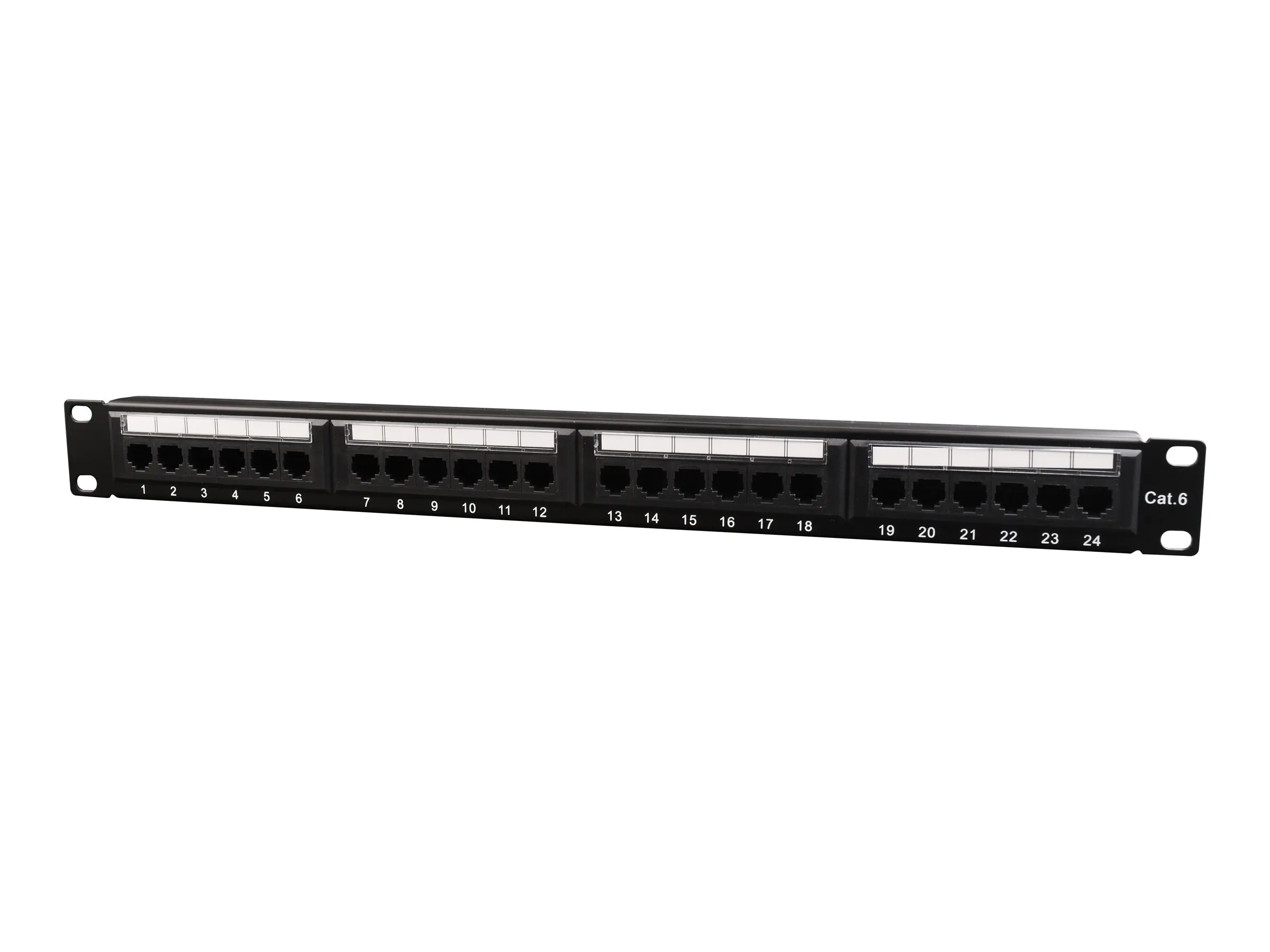 Gembird NPP-C624CM-001 - Patch-Panel mit Kabelverwaltung - CAT 6 - Schwarz - 1U - 48.3 cm