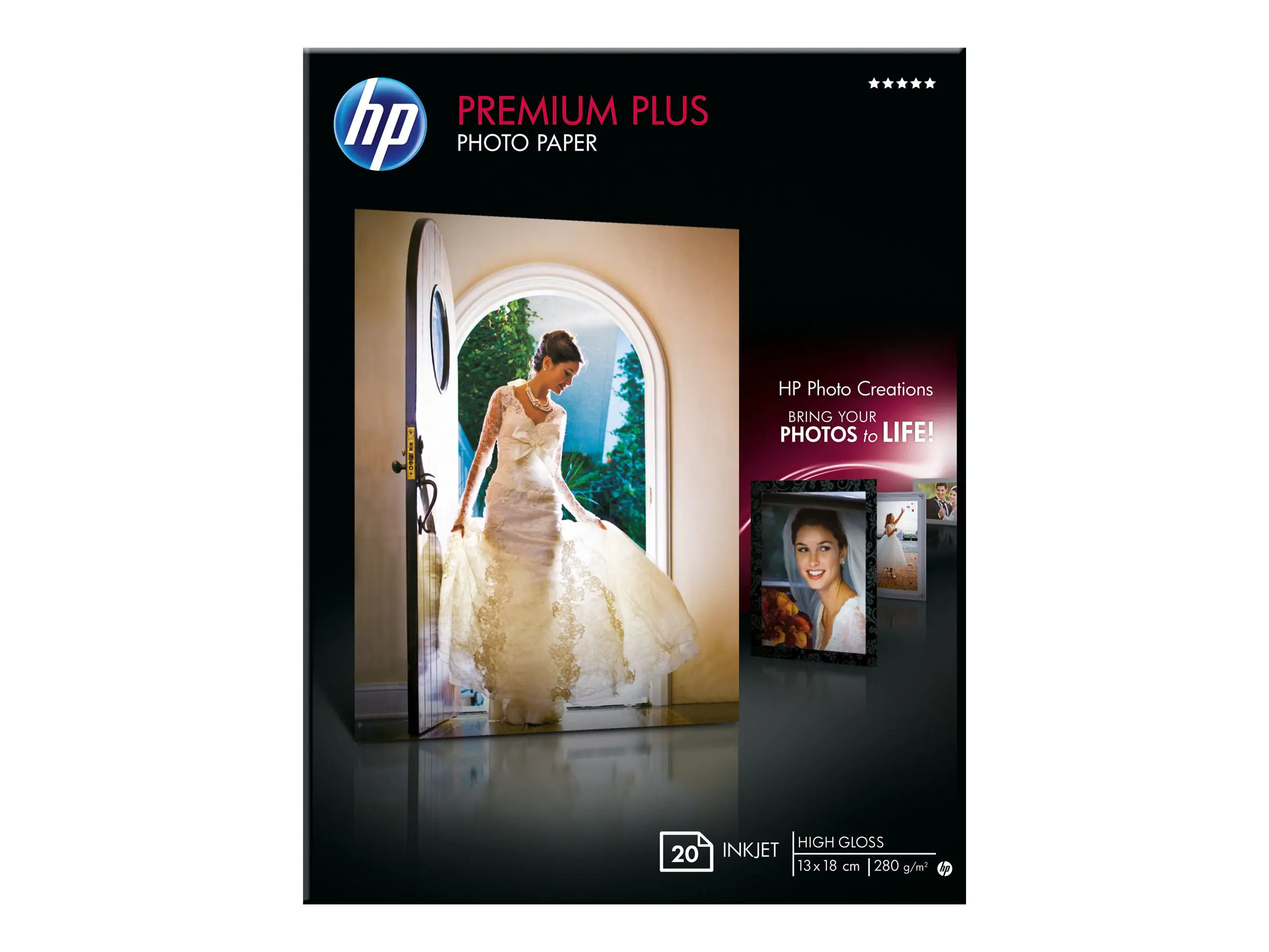 HP Fotopapier Q6572A 13 x 18 280 g/m² glänzend für Tintenstrahldrucker 20 Blatt