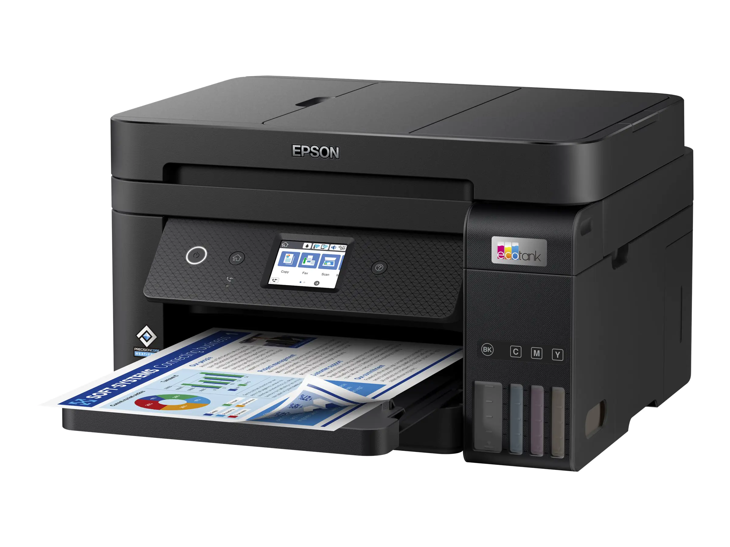 Epson EcoTank ET-4850 - Multifunktionsdrucker - Farbe - Tintenstrahl - nachfüllbar - A4 (Medien) - bis zu 15.5 Seiten/Min. (Drucken) - 250 Blatt - 33.6 Kbps - USB, LAN, Wi-Fi - Schwarz
