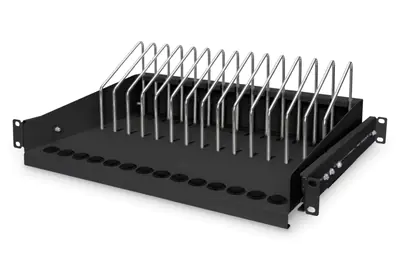 DIGITUS Ausziehbarer Fachboden für Tablets, Notebooks, Smartphones DN-97665
