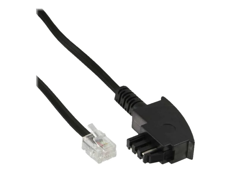 InLine - Telefonkabel - TAE-F (S) zu RJ-11 (S) - 20 m - Schwarz
