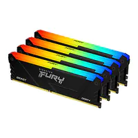 Kingston FURY Beast RGB - DDR4 - Kit - 32 GB: 4 x 8 GB - DIMM 288-PIN - 1600 MHz / PC4-25600 - CL16 - 1.35 V - ungepuffert - non-ECC - Schwarz