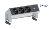Bachmann DESK 2 - Steckdosenleiste - Wechselstrom 250 V - Eingabe, Eingang GST18 - Ausgangsanschlüsse: 1 (CEE 7/3, 2 x USB) - 20 cm cord - Schwarz, RAL 9005