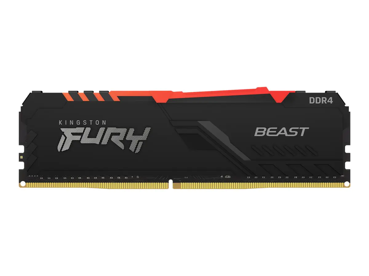 Kingston FURY Beast RGB - DDR4 - Kit - 32 GB: 2 x 16 GB - DIMM 288-PIN - 3200 MHz / PC4-25600 - CL16 - 1.35 V - ungepuffert - non-ECC - Schwarz