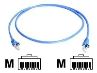 Telegärtner DataVoice Office - Patch-Kabel - RJ-45 (M) zu RJ-45 (M) - 15 m - 5.8 mm - SFTP, PiMF - CAT 6a - geschirmt, halogenfrei, ohne Haken, verseilt - Blau, RAL 5015