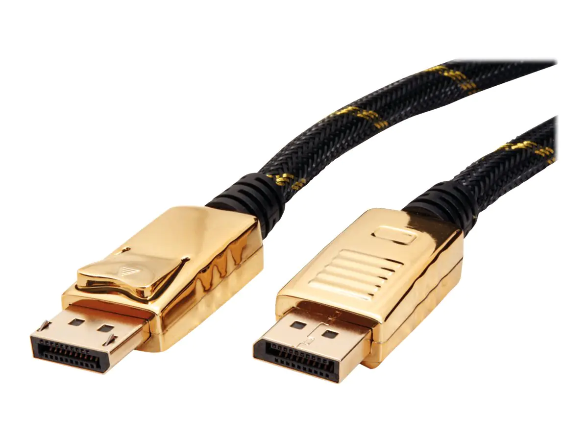 Roline Gold - DisplayPort-Kabel - DisplayPort (M) zu DisplayPort (M) - DisplayPort 1.2 - 1.5 m - 4K Unterstützung - Schwarz, Gold