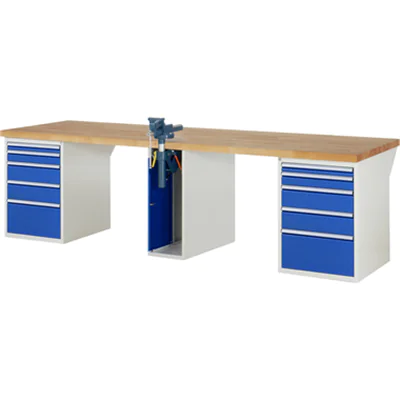 RAU Werkbank 7000 3.000 x 890 x 900 mm (B x H x T) enzianblau lichtgrau