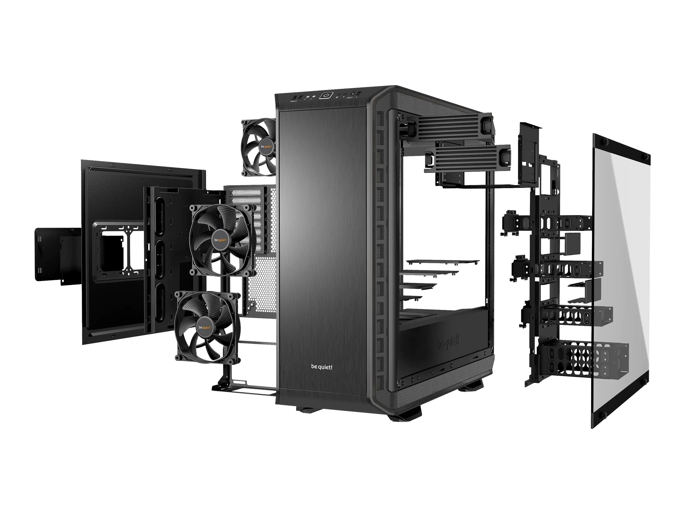 be quiet! Dark Base Pro 900 - Rev 2 - Tower - E-ATX - keine Spannungsversorgung (ATX / PS/2) - Schwarz - USB/Audio
