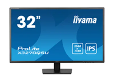 Iiyama ProLite X3270QSU-B1 - LED-Monitor - 81.3 cm (32") (31.5" sichtbar) - 2560 x 1440 WQHD @ 100 Hz - IPS - 250 cd/m² - 1200:1 - 3 ms - 2xHDMI, DisplayPort - Lautsprecher - mattschwarz