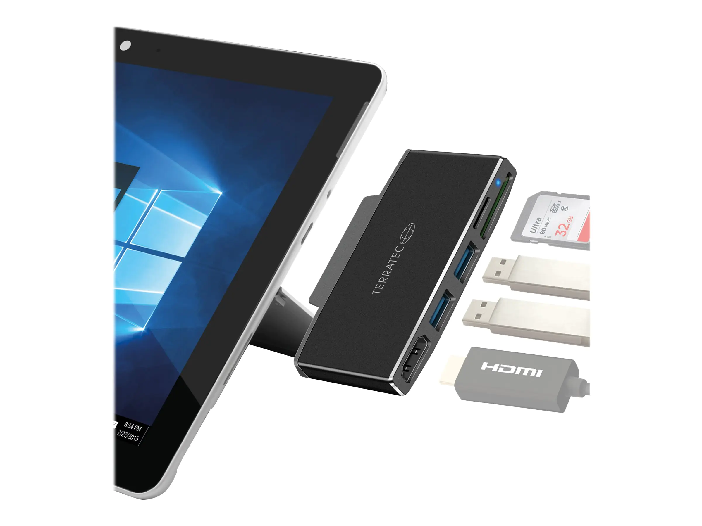 TERRATEC CONNECT Go1 - Dockingstation - USB-C - HDMI - für Microsoft Surface Go