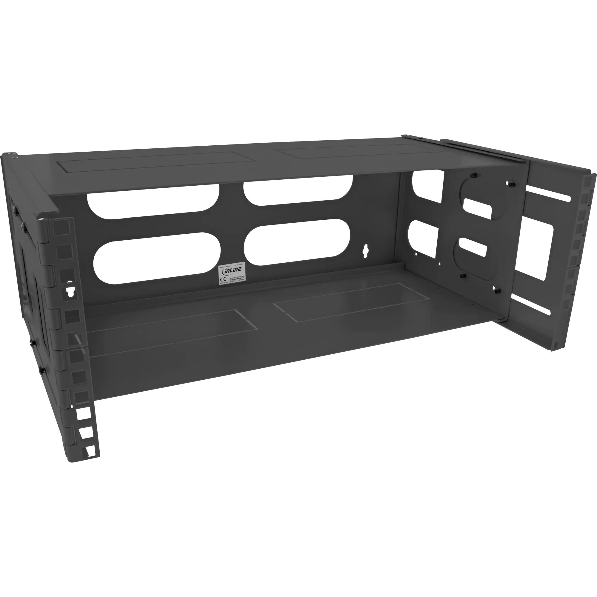 InLine - Schrank - geeignet für Wandmontage - RAL 9005, Deep Black - 4U - 48.3 cm (19")