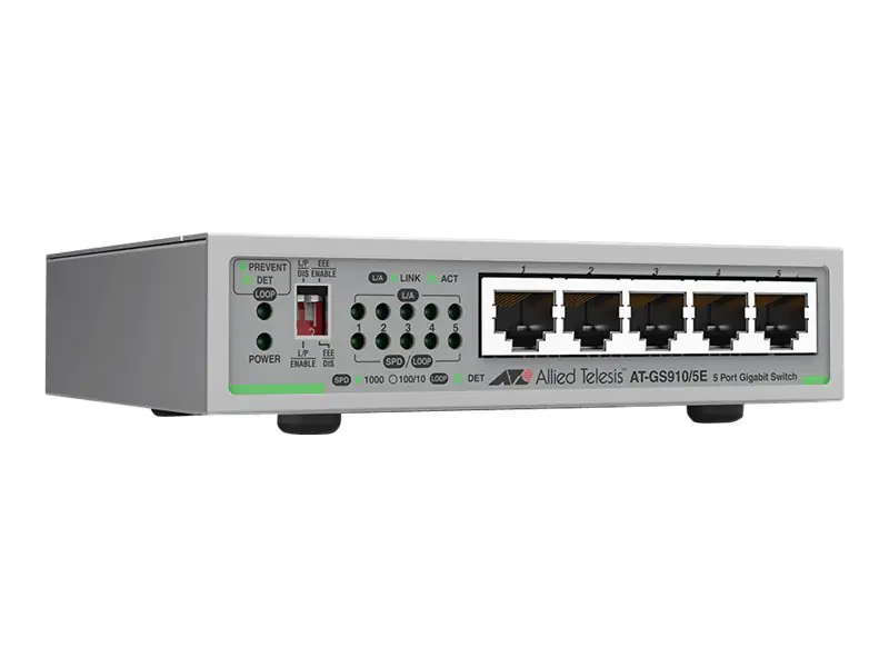 Allied Telesis CentreCOM AT-GS910/5E - Switch - 5 x 10/100/1000 - Desktop
