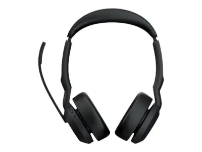 Jabra Evolve2 55 MS Stereo - Headset - On-Ear - Bluetooth - kabellos - aktive Rauschunterdrückung - USB-A - Schwarz - Zoom Certified, Zertifiziert für Microsoft Teams, Cisco Webex Certified, optimiert für UC, Alcatel-Lucent-zertifiziert, Avaya Certified,