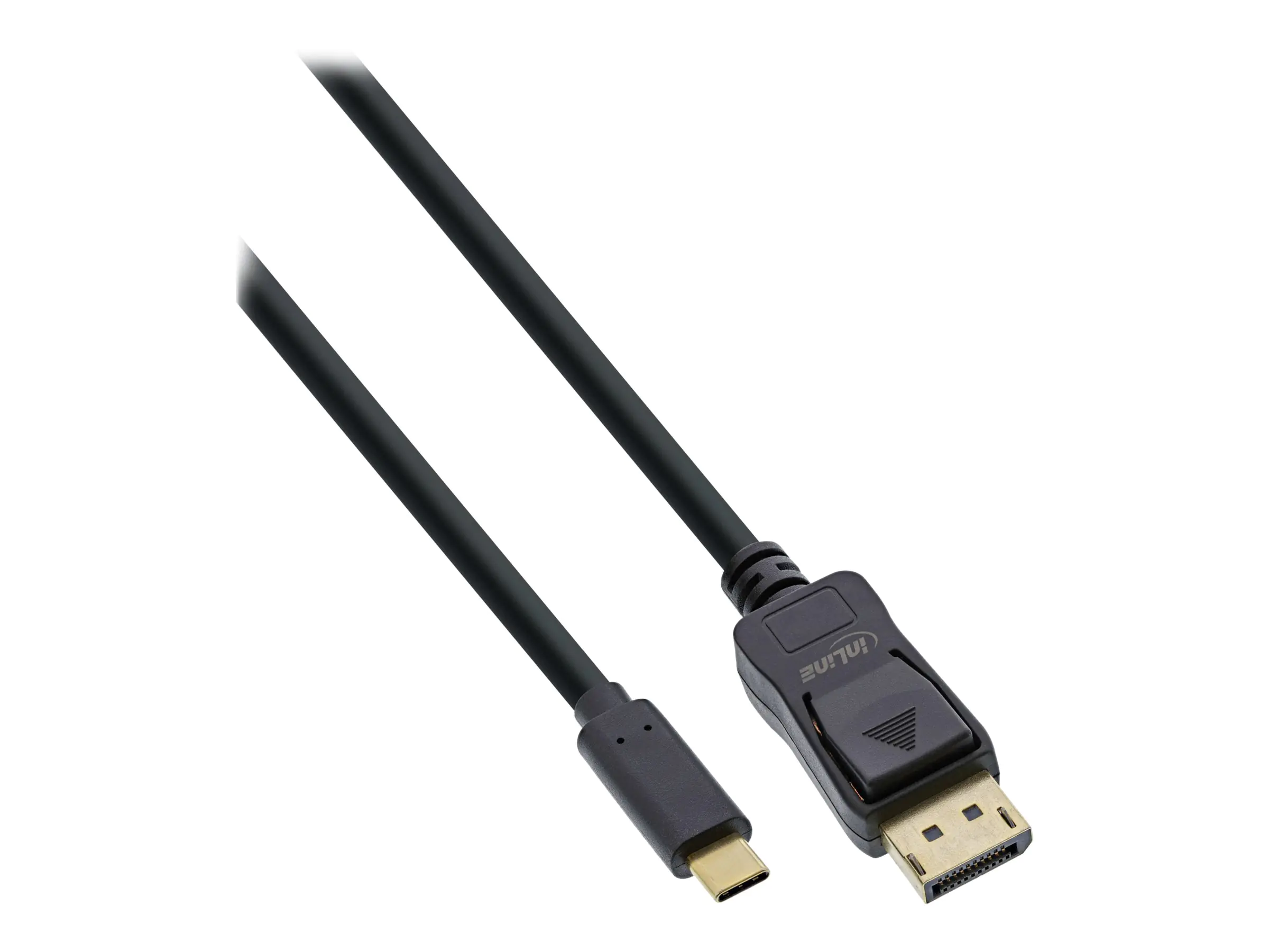 InLine - Adapterkabel - 24 pin USB-C (M) zu DisplayPort (M) eingerastet - USB 3.1 / Thunderbolt 3 / DisplayPort 1.2 - 7.5 m - unterstützt 4K 60 Hz (3840 x 2160) - Schwarz