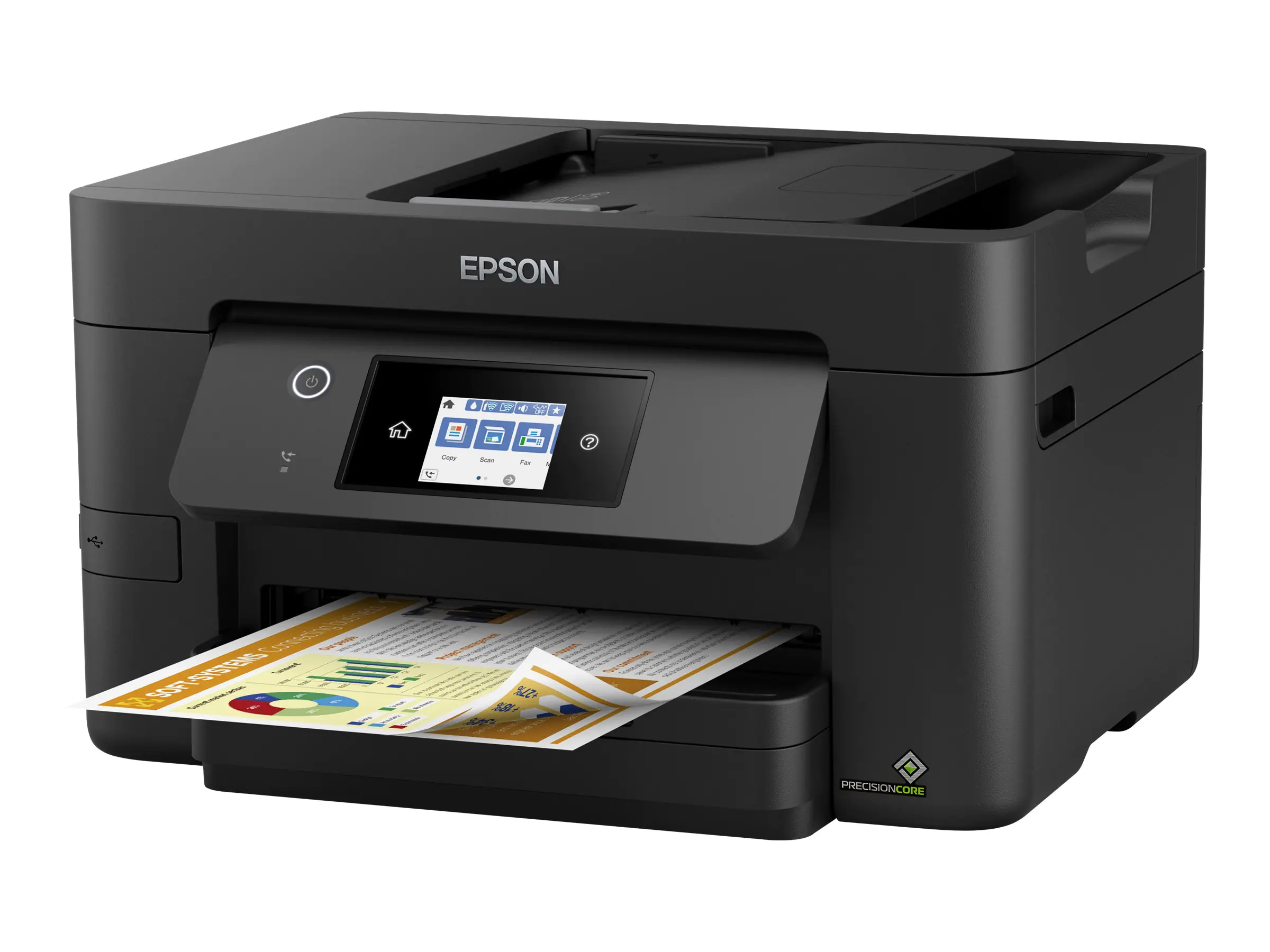 Epson WorkForce Pro WF-3820DWF - Multifunktionsdrucker - Farbe - Tintenstrahl - A4/Legal (Medien) - bis zu 21 Seiten/Min. (Drucken) - 250 Blatt - 33.6 Kbps - USB 2.0, LAN, Wi-Fi(n), USB-Host