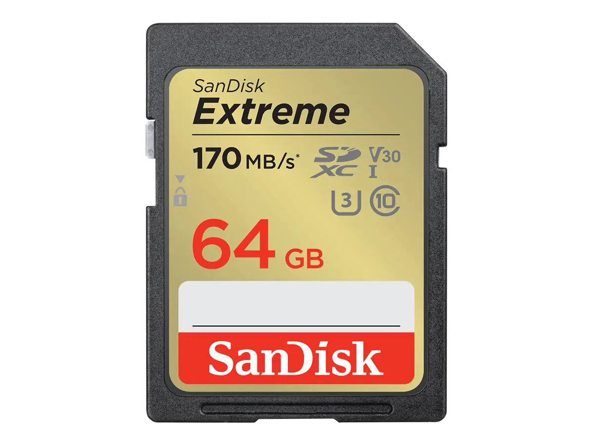 SanDisk Extreme - Flash-Speicherkarte - 64 GB - Video Class V30 / UHS-I U3 / Class10 - SDXC UHS-I