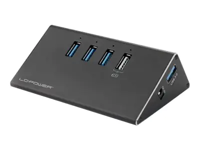 LC Power LC-HUB-ALU-2B-4 - Hub - 3 x SuperSpeed USB 3.0 + 1 x SuperSpeed USB 3.0 (laden) - Desktop