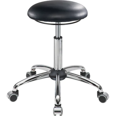 meychair Sitzhocker Assistant Basic Rundsitz Farbe der Sitzfläche: schwarz Farbe des Fußkreuzes: chrom