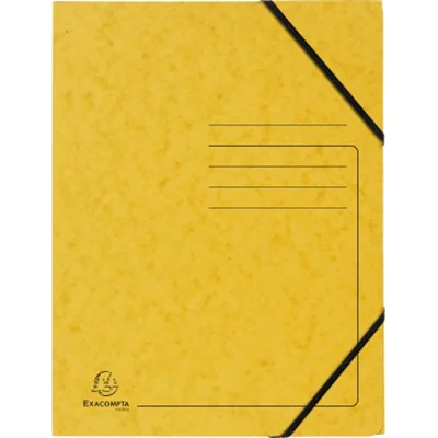 Exacompta Eckspannmappe mit Gummizug ohne Klappen, Colorspan-Karton 355g, bedruckt, für Format DIN A4 - Gelb, Klappenordner, A4, Karton, Gelb, 250 Blätter, 355 g/m² 555419E