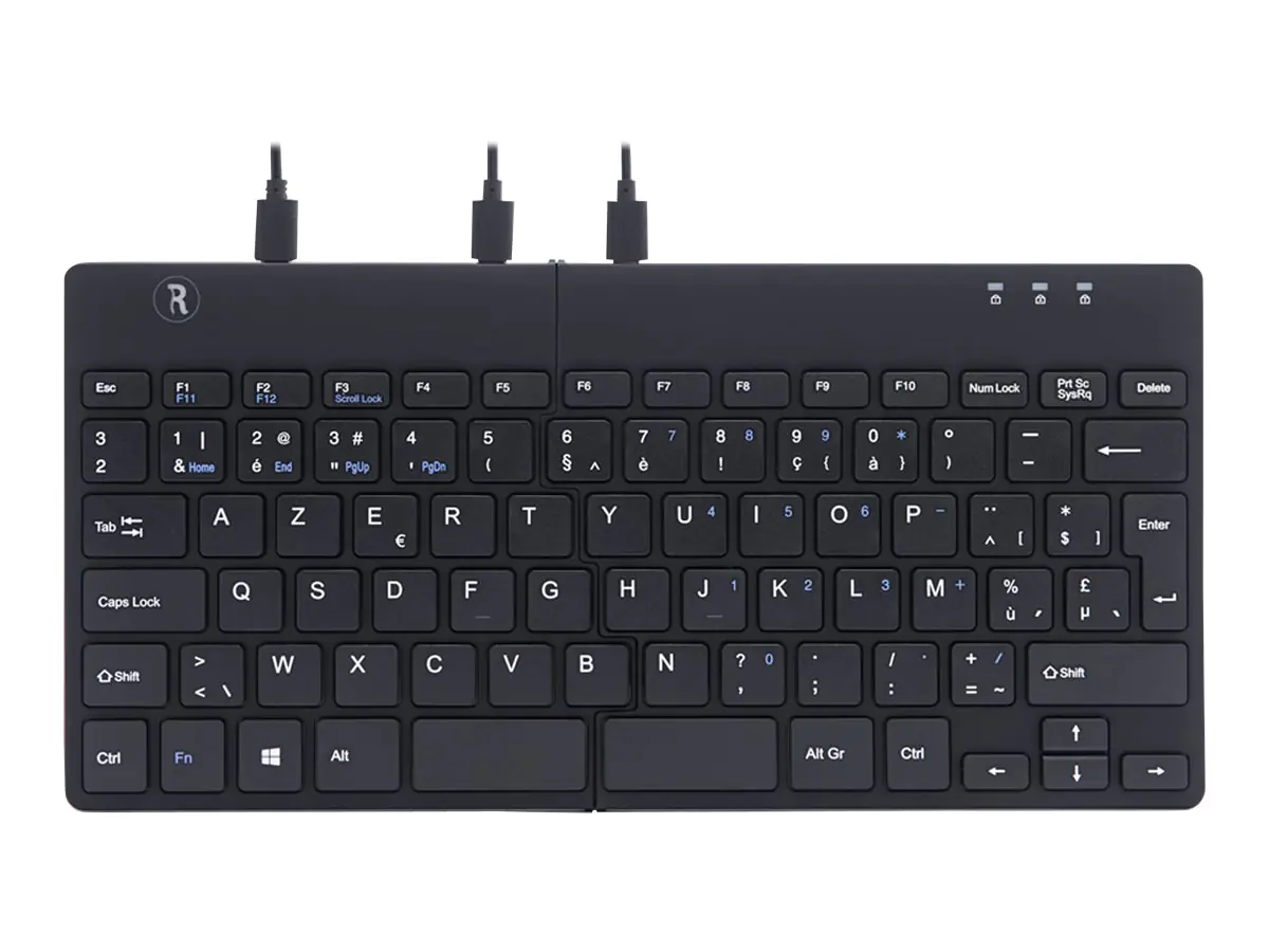 R-Go Split Ergonomische Tastatur, AZERTY (BE), schwarz, drahtgebundenen - Tastatur - USB - AZERTY - Belgien - Schwarz