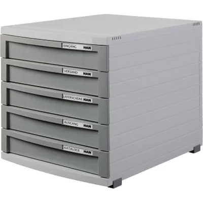 HAN Schubladenbox CONTUR 1505-19 DIN B4 5Schübe geschloss. l.gr/d.gr