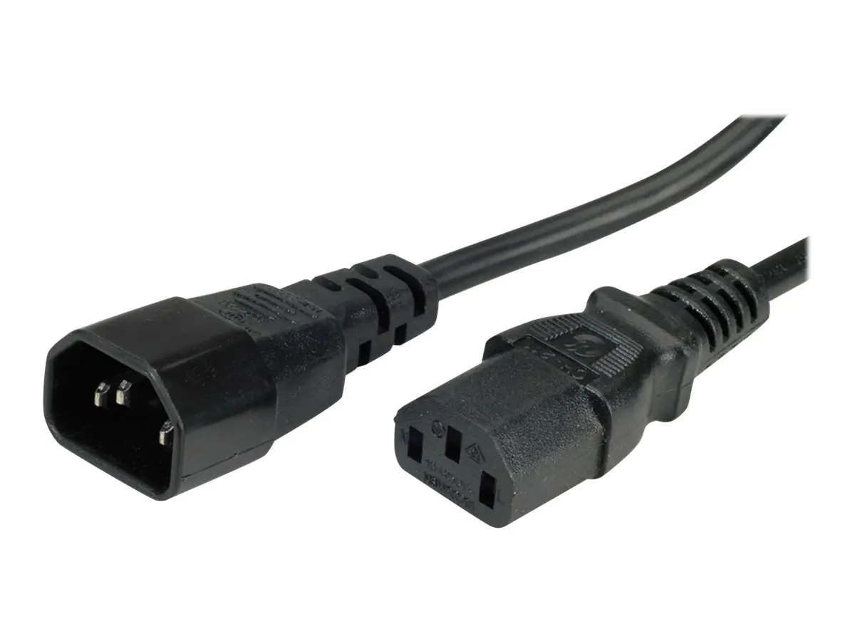 Roline Monitor Power Cable - Stromkabel - IEC 60320 C13 zu IEC 60320 C14 - Wechselstrom 250 V - 50 cm - geformt - Schwarz