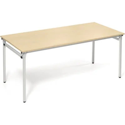Klapptisch 4-Fuß 1.800x800mm Gestell alusilber Platte ahorn