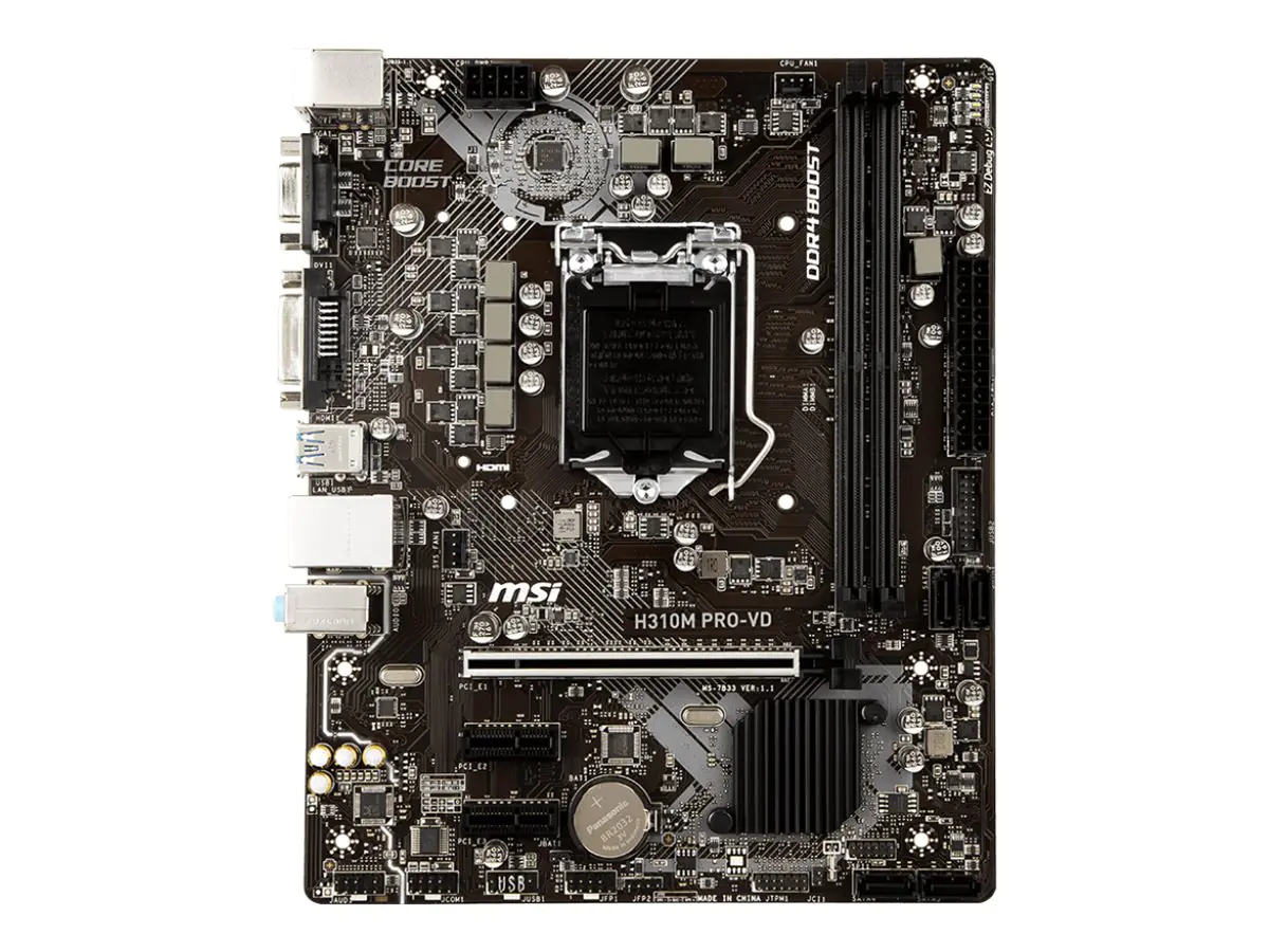 MSI H310M PRO-VD - Motherboard - micro ATX - LGA1151 Socket - H310 - USB 3.1 Gen 1 - Gigabit LAN - Onboard-Grafik (CPU erforderlich)