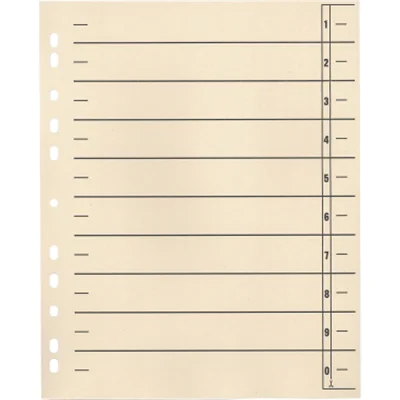 Trennblätter 24x30cm 190g 11fach gelocht chamois 100 St./Pack.