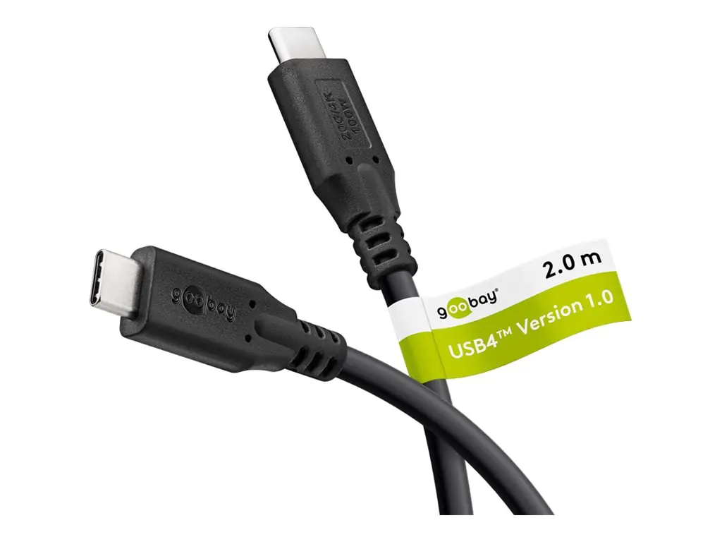 Goobay USB-C -Kabel USB4 100 W 20 Gbit/s Power Delivery 2 m - -Stecker> - Kabel - Digital/Daten