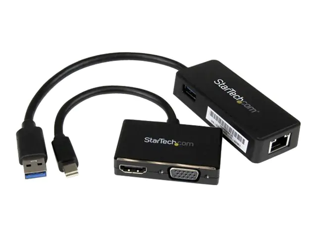 StarTech 3-in-1 Adapter Kit für Surface und Surface Pro / Surface Pro 3 / Surface 3 - mDP auf HDMI oder VGA - USB 3.0 zu GbE - Notebook-Zubehörpaket - Schwarz - für Microsoft Surface 3, Pro 2, Pro 3, Pro 4