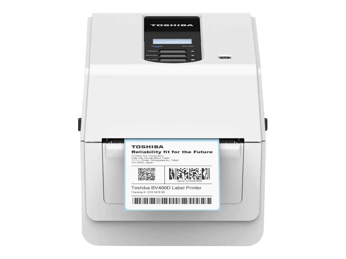 Toshiba TEC BV410D - Etikettendrucker - Thermodirekt - Rolle (11,8 cm) - 300 dpi - bis zu 127 mm/Sek. - USB 2.0, LAN - weiß