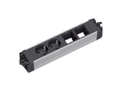 Bachmann STEP ALU - Steckdosenleiste - Eingabe, Eingang GST18 - Ausgangsanschlüsse: 2 - Frankreich - Schwarz