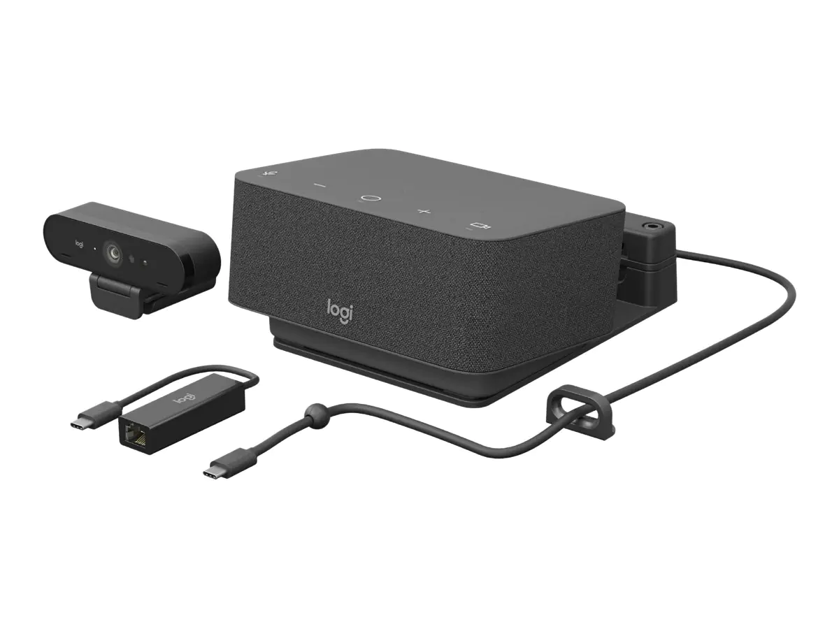 Logitech Logi Dock Focus Room Kit - Kit für Videokonferenzen (Logitech Logi Dock, Logitech BRIO Ultra HD Pro Webcam) - optimiert für UC