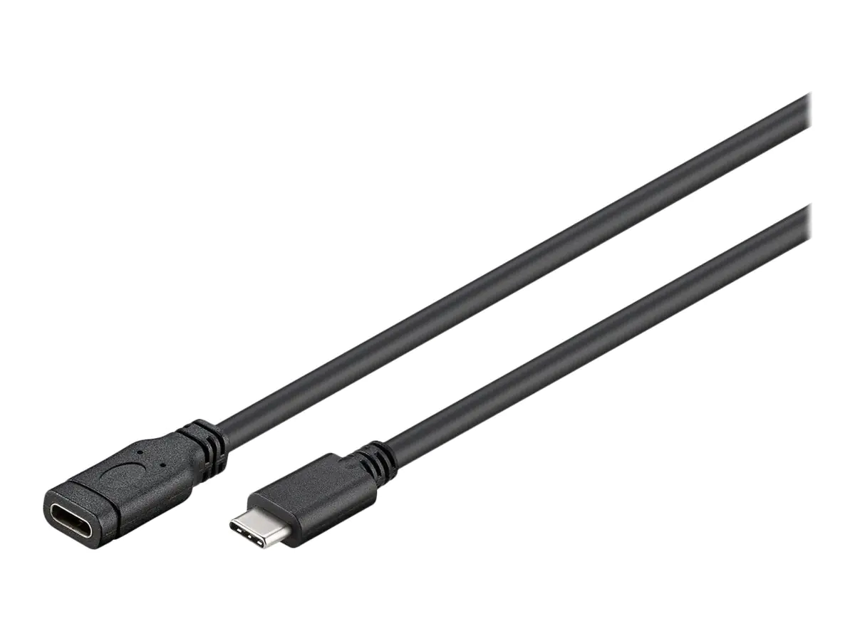 goobay - USB-Verlängerungskabel - 24 pin USB-C (M) zu 24 pin USB-C (W) - USB 3.1 Gen 1 - 1 m - Schwarz
