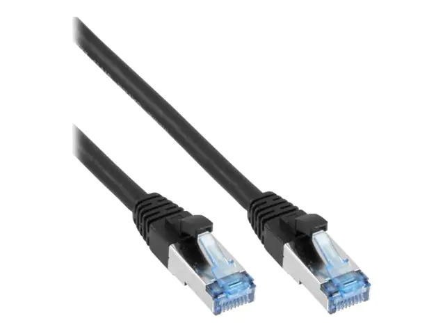 InLine - Patch-Kabel - RJ-45 (M) zu RJ-45 (M) - 3 m - SFTP, PiMF - CAT 6a - halogenfrei, ohne Haken - Schwarz