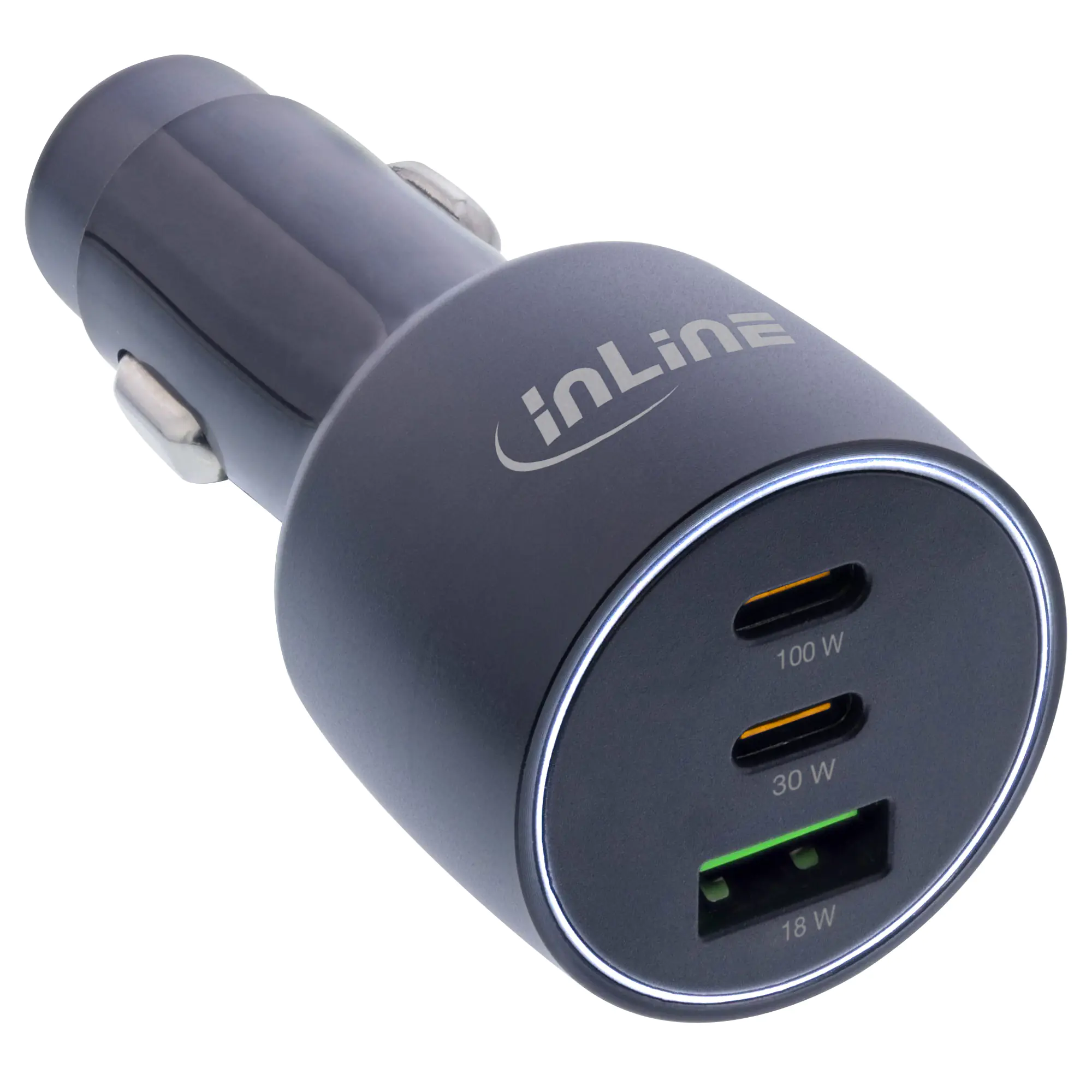InLine USB KFZ Stromadapter Power Delivery 2x USB-C+ QC 3.0 USB-A schwarz